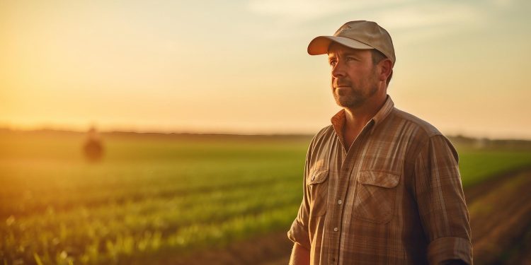 produtor rural olhando para horizonte